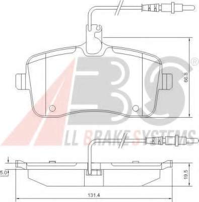 Гальмівні колодки пер. Peugeot 407 04- (TRW) (131,4x66,8x19,5)