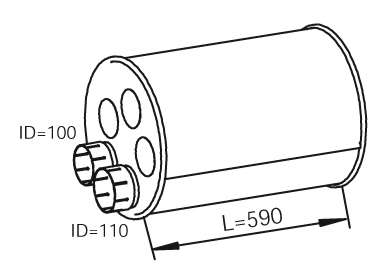 Средний глушитель выхлопных газов