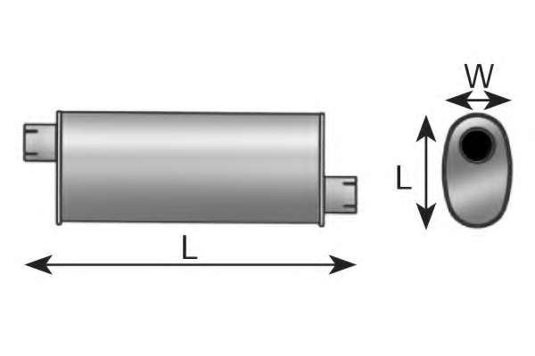 Средний / конечный глушитель ОГ. Средний глушитель выхлопных газов, универсальный