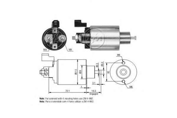 Тяговое реле, стартер