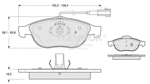 Комплект тормозных колодок, дисковый тормоз