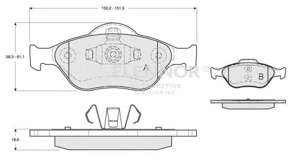 Комплект тормозных колодок, дисковый тормоз
