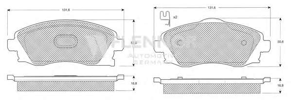 Комплект тормозных колодок, дисковый тормоз