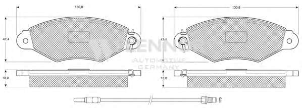 Комплект тормозных колодок, дисковый тормоз