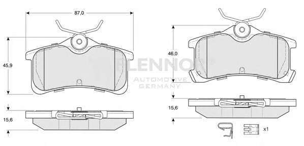 Комплект тормозных колодок, дисковый тормоз