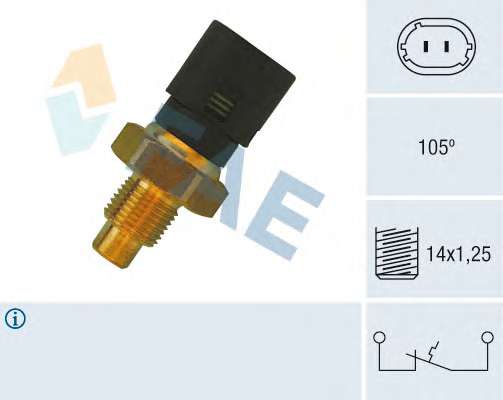 Датчик температури охолоджуючої рідини Renault Master/Opel Movano 2.8D 98-01 (2 конт.) (105°C)
