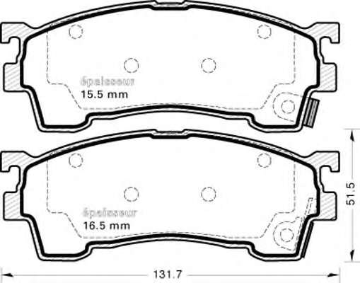 Комплект тормозных колодок, дисковый тормоз