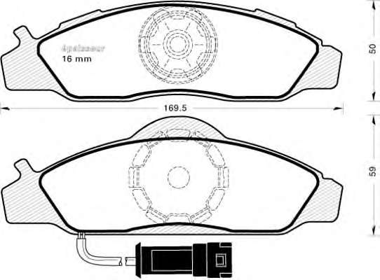 Комплект тормозных колодок, дисковый тормоз