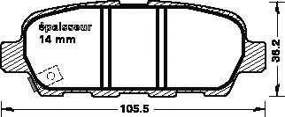 Комплект тормозных колодок, дисковый тормоз