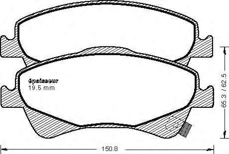 Комплект тормозных колодок, дисковый тормоз