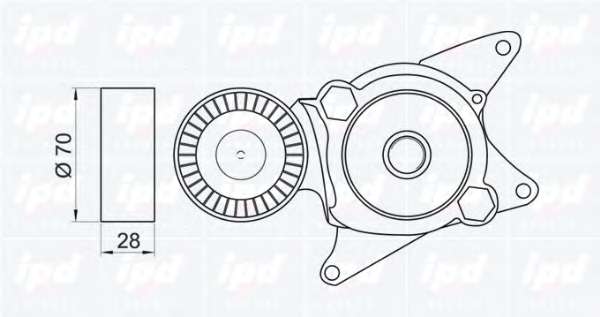 Натяжитель ремня, клиновой зубча