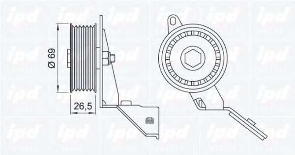 Паразитный / ведущий ролик, поликлиновой ремень