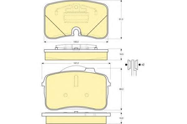 Комплект тормозных колодок, дисковый тормоз