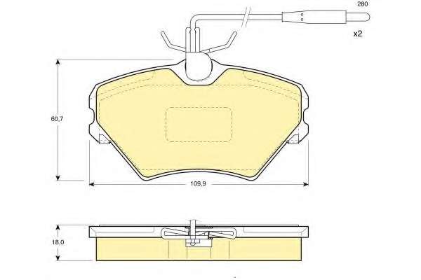 Гальмівні колодки, дискове гальмо (набір)