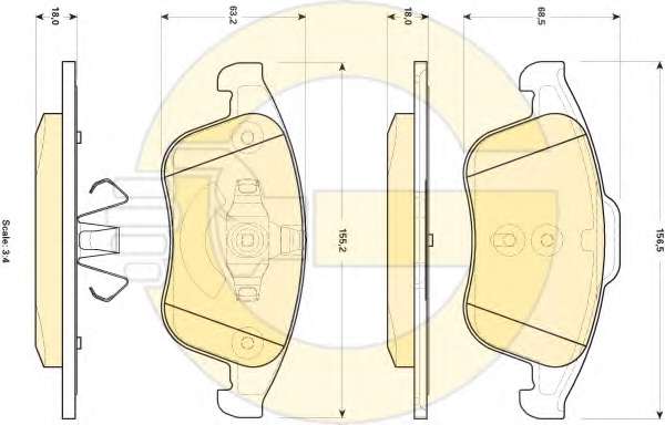 Комплект тормозных колодок, дисковый тормоз