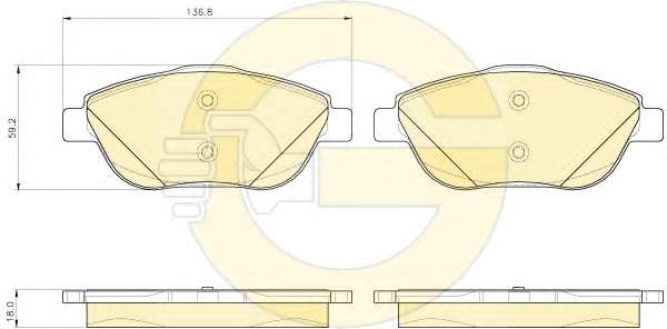 Комплект тормозных колодок, дисковый тормоз