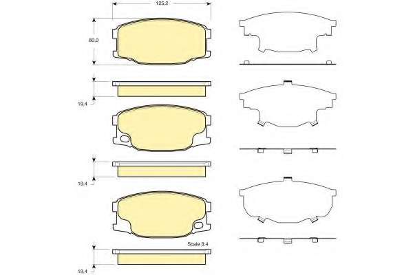 Комплект тормозных колодок, дисковый тормоз