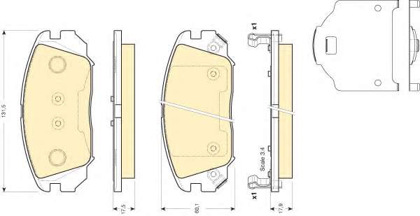 Комплект тормозных колодок, дисковый тормоз