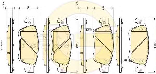 Комплект тормозных колодок, дисковый тормоз