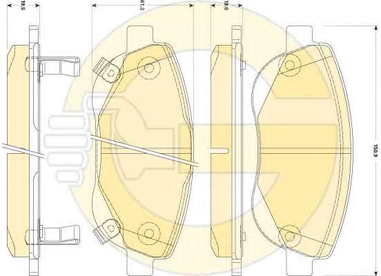 Комплект тормозных колодок, дисковый тормоз