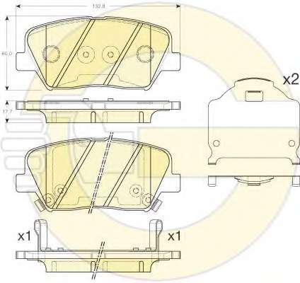 Комплект тормозных колодок, дисковый тормоз