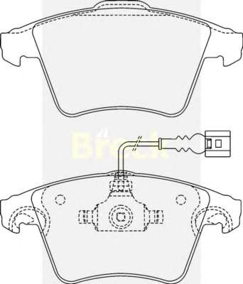 Колодки гальмівні (передні) VW T5 03- (з датчиком)