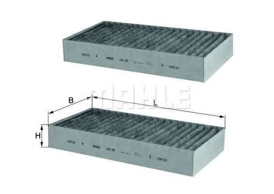 Фільтр салону MB GL, ML 06- вугільний (2шт.) (вир-во KNECHT-MAHLE)