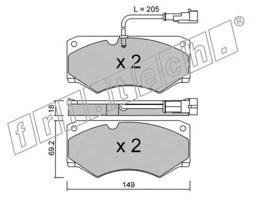 Комплект тормозных колодок, дисковый тормоз