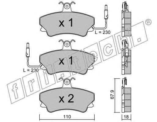 Комплект тормозных колодок, дисковый тормоз