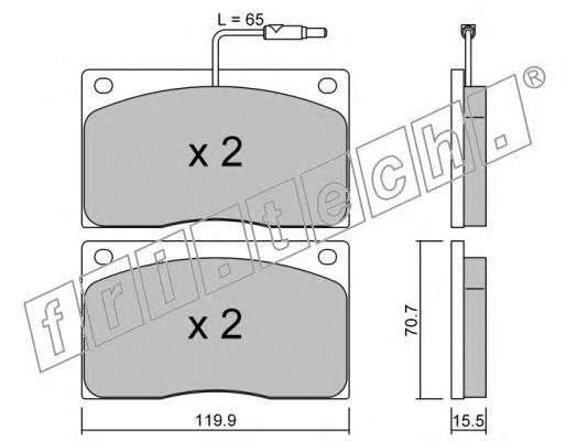 Комплект тормозных колодок, дисковый тормоз