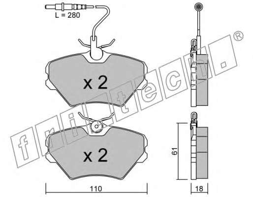 Гальмівні колодки, дискове гальмо (набір)