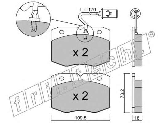 Комплект тормозных колодок, дисковый тормоз