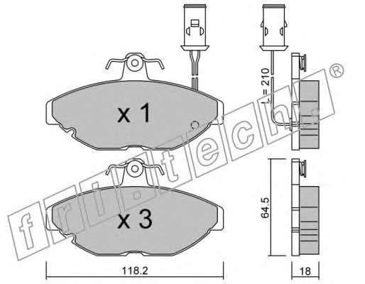 Комплект тормозных колодок, дисковый тормоз