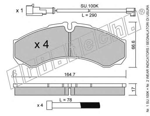 Комплект тормозных колодок, дисковый тормоз