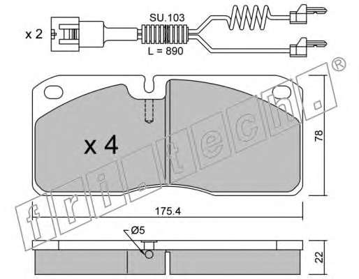 Комплект тормозных колодок, дисковый тормоз