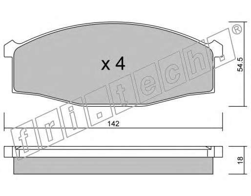 Комплект тормозных колодок, дисковый тормоз