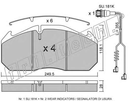 Комплект тормозных колодок, дисковый тормоз