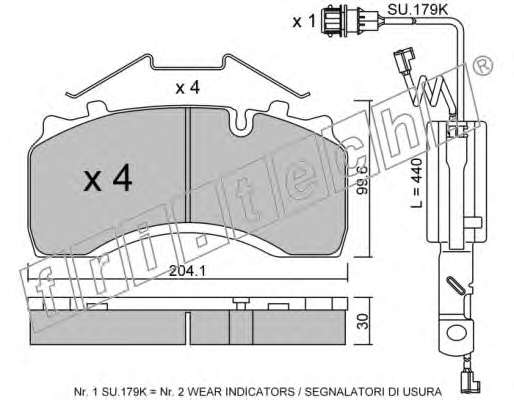 Комплект тормозных колодок, дисковый тормоз