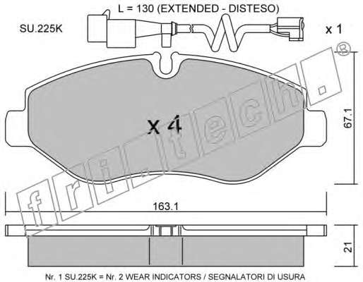 Комплект тормозных колодок, дисковый тормоз