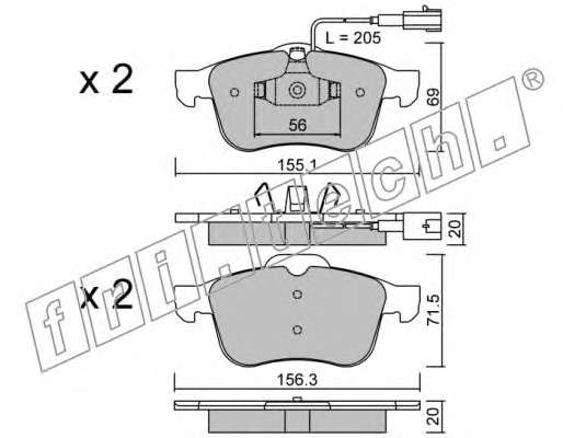 Комплект тормозных колодок, дисковый тормоз