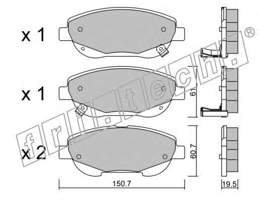 Комплект тормозных колодок, дисковый тормоз