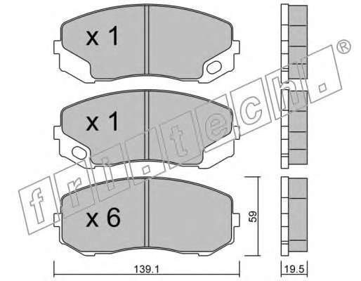 Комплект тормозных колодок, дисковый тормоз