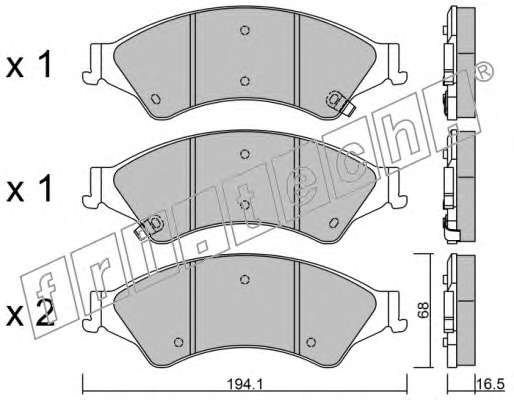 Комплект тормозных колодок, дисковый тормоз