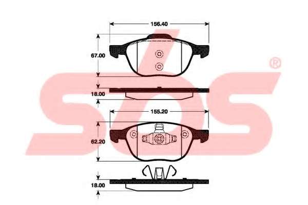 Комплект тормозных колодок, дисковый тормоз