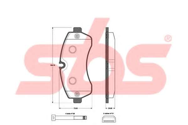 Комплект тормозных колодок, дисковый тормоз