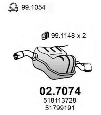 Глушитель выхлопных газов конечный