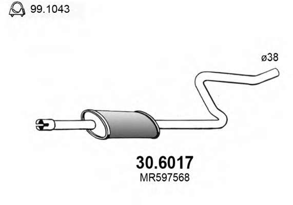 Средний глушитель выхлопных газов