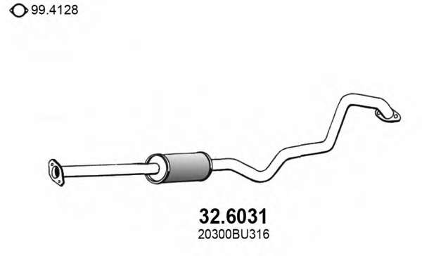 Средний глушитель выхлопных газов