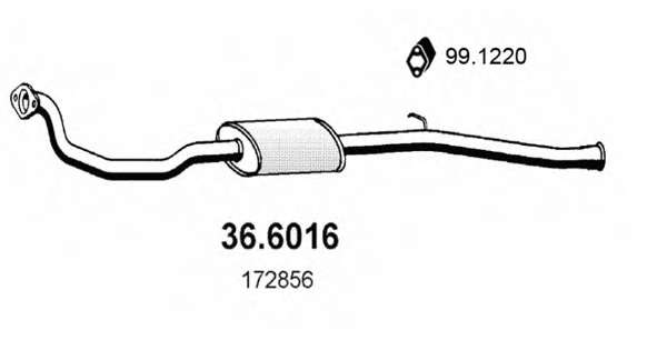 Средний глушитель выхлопных газов