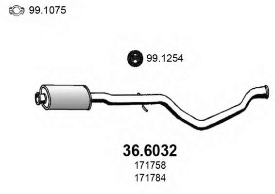 Средний глушитель выхлопных газов